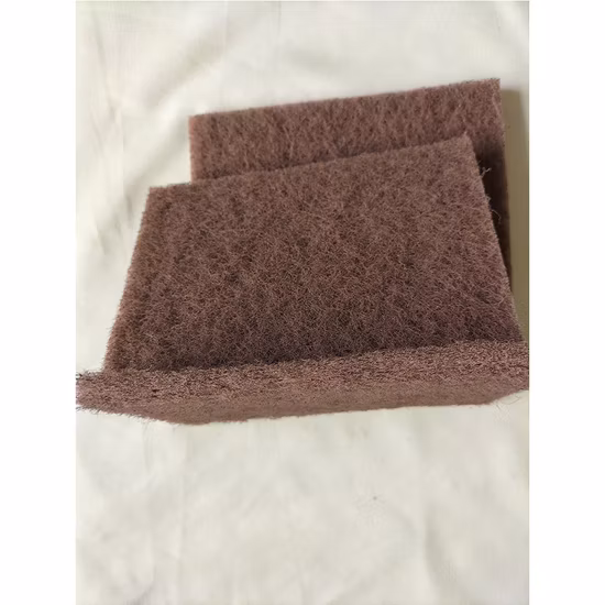 Almohadilla de limpieza resistente para cocina, hojas abrasivas de nailon marrón para estropajo